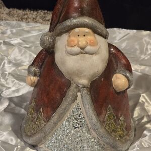 Jolly Santa Figurine with Mosaic Base